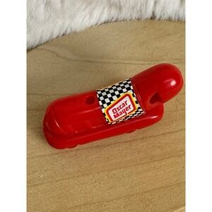 Vintage Oscar Mayer Wienermobile Whistle Red Toy Checkerboard Label Advertising